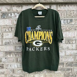 Green Bay Packers Champions Green T-Shirt 2010s Era